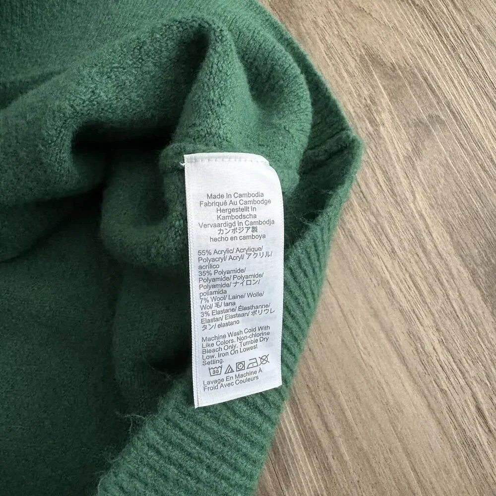 J. Crew Women's Extra Soft Turtleneck Knee Length Sweater Dress Size XS GREEN